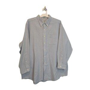 L.L.Bean Men's Long Sleeve Button Down Cotton Light Blue Shirt 18-33 XL